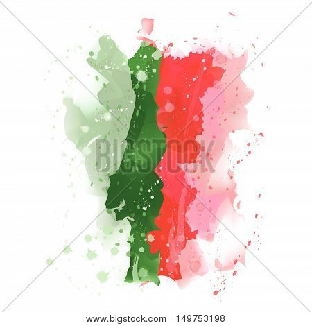 vector map of Portugal Water color paint..