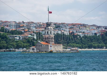 Maiden's Tower (Leander's Tower) on Bosphorus in Istanbul Turkey