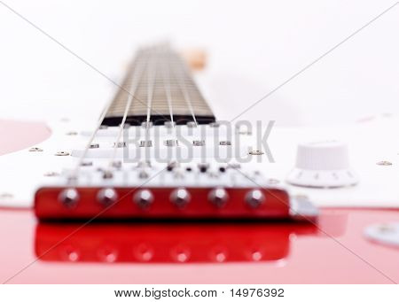 Nahaufnahme auf einer e-Gitarre