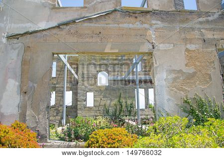 House On Alcatraz Island Of San Francisco..