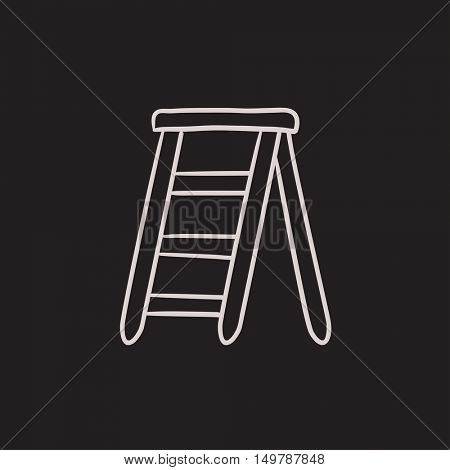 Stepladder vector sketch icon isolated on background. Hand drawn Stepladder icon. Stepladder sketch icon for infographic, website or app.