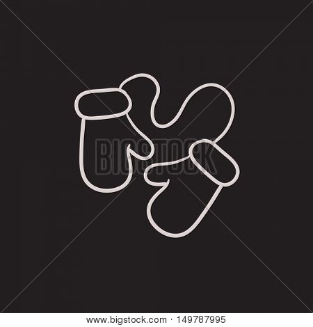 Baby mittens vector sketch icon isolated on background. Hand drawn Baby mittens icon. Baby mittens sketch icon for infographic, website or app.
