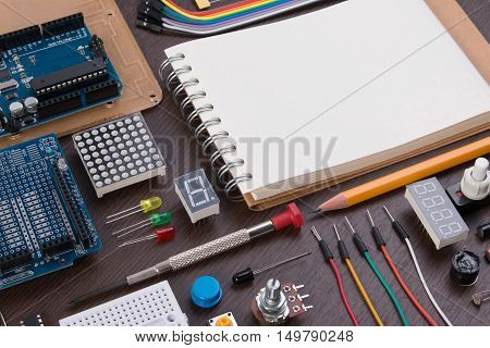 Stem Education Or Diy Electronic Kit , Robot Made On Base Of Microcontroller With Variety Of Sensor