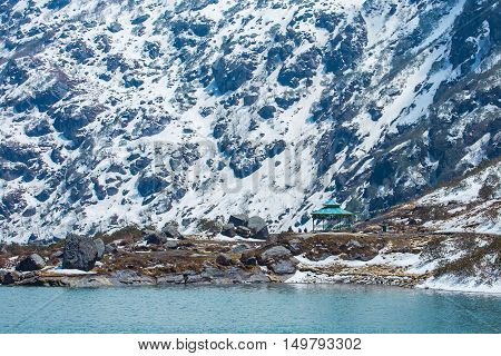 View of Tsangmo Lake in Sikkim India.