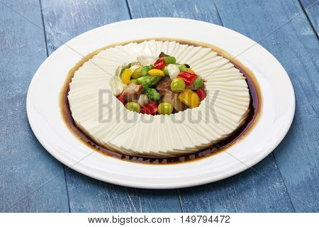 one thousand leaves tofu, chinese bean curd cuisine