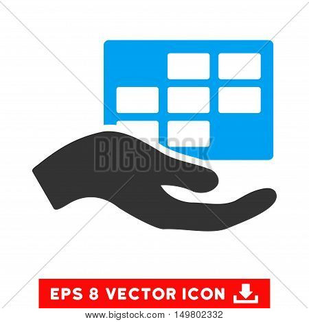 Blue And Gray Service Schedule EPS vector pictogram. Illustration style is flat iconic bicolor symbol on a white background.