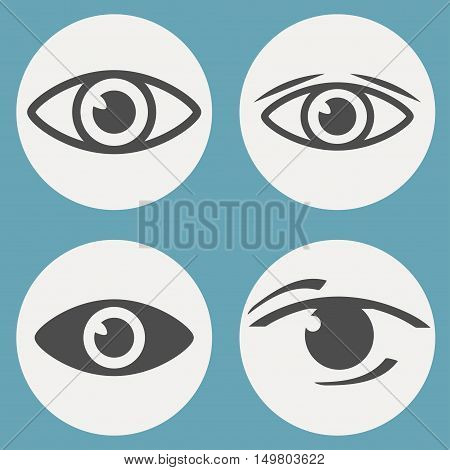 Set of eye isolated icons. Vector illustration