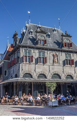 HOORN, NETHERLANDS - SEPTEMBER 13, 2016: Weigh house at the central market square in Hoorn, Holland