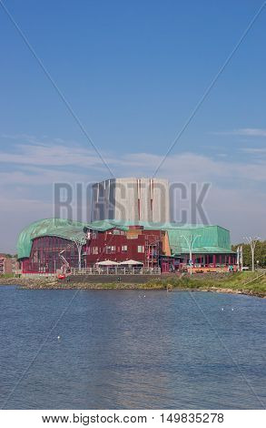 HOORN, NETHERLANDS - SEPTEMBER 13, 2016: City theater at the IJsselmeer lake in Hoorn, Netherlands