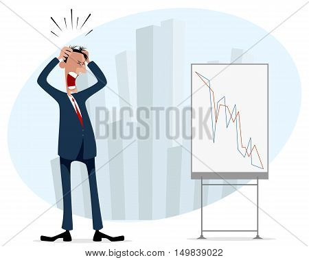 Vector illustration of a businessman with schedule