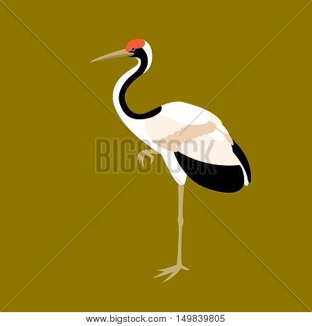 bird crane vector illustration style Flat profile