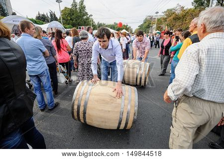 Chisinau, Republic of Moldova - October 1, 2016: Celebration of National Wine Day at the Great National Assembly Square of the Moldovan capital