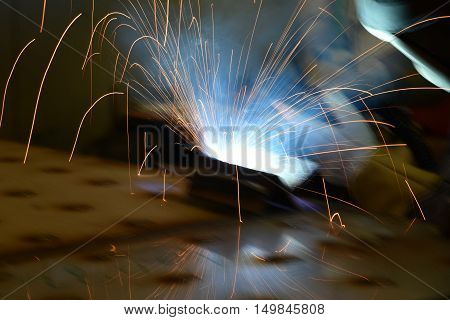 Magic glowing Flow of Sparks in the Dark.