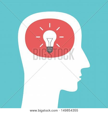 Head Silhouette With Lightbulb