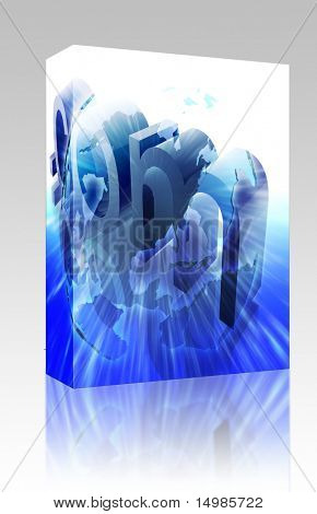 ซอฟต์แวร์แพคเกจกล่อง Dot com เว็บไซต์อินเทอร์เน็ต url เว็บสหรัฐอเมริกาภาพประกอบ