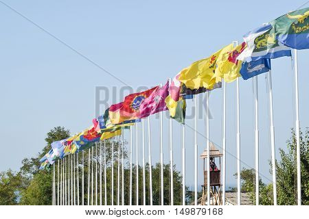 Number Of Different Flags With Coats Of Arms And Banners