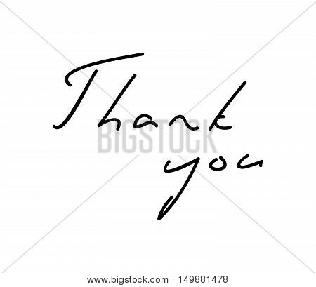 Stylish typographic design with inscription thank you. Inspirati. Used for thank you cards, posters, gift cards.