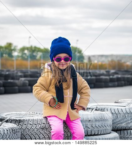 Beautiful Stylish Little Girl With Glasses