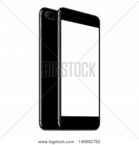 vector mock up phone front and back perspective view on white background new modern phone with dual camera
