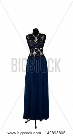 woman's dress on a mannequin isolated on white background