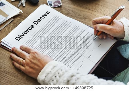 Divorce Agreement Decree Document Break up Concept