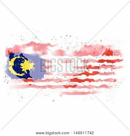 vector map of Malaysia Water color paint