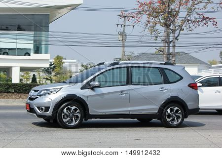CHIANGMAI, THAILAND -FEBRUARY 16 2016: Private New suv car, Honda BRV. On road no.1001, 8 km from Chiangmai city.