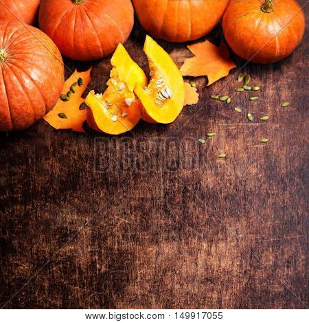 Happy Thanksgiving  Card - pumpkins background close