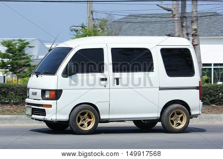 CHIANGMAI, THAILAND -FEBRUARY 29 2016: Private Daihatsu Hijet old Van Car. On road no.1001, 8 km from Chiangmai city.