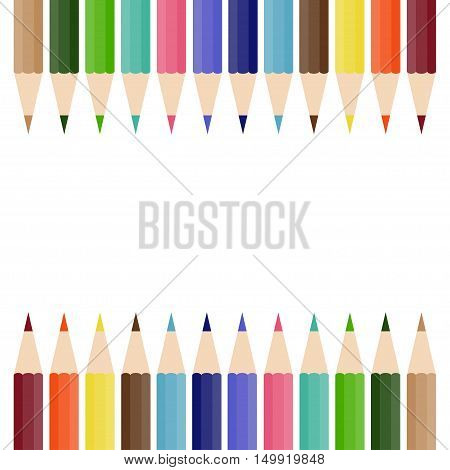 Frame of colored pencils color. Vector illustration