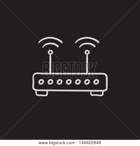 Wireless router vector sketch icon isolated on background. Hand drawn Wireless router icon. Wireless router sketch icon for infographic, website or app.