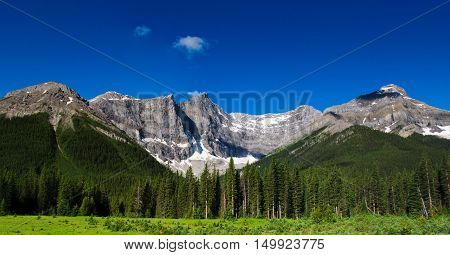 Scenic Mountain views in summer, Kananskis County Alberta Canada