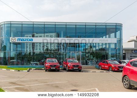 Khimki, Russia - September 12.2016. Car Dealer to sell a cars Mazda and Rolf