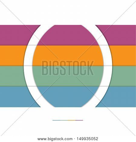 Template Infographic 4 Position Colorful Strips and White Semicircles for Text.