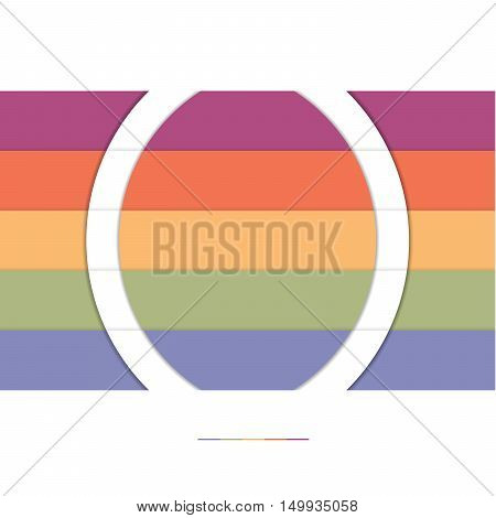 Template Infographic 5 Position Colorful Strips and White Semicircles for Text.
