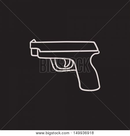 Handgun vector sketch icon isolated on background. Hand drawn Handgun icon. Handgun sketch icon for infographic, website or app.