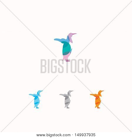 Penguin logo, colorful vector, sea, ice, cold animal