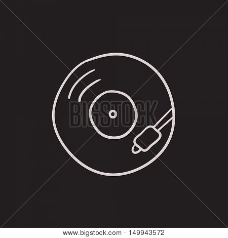 Turntable vector sketch icon isolated on background. Hand drawn Turntable icon. Turntable sketch icon for infographic, website or app.