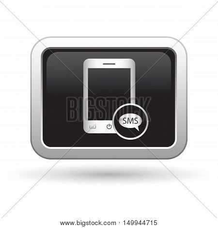 Phone icon with sms menu. Vector illustration