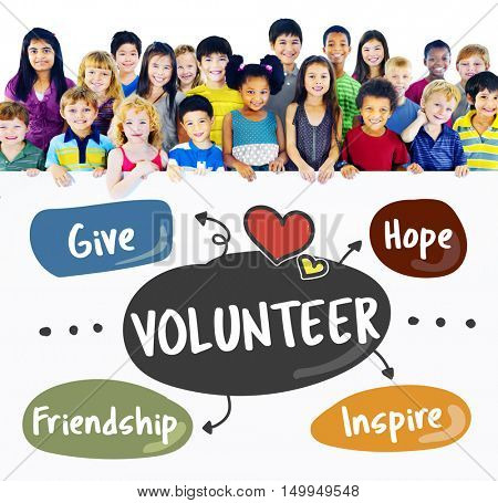 Donations Charity Volunteer Words Concept