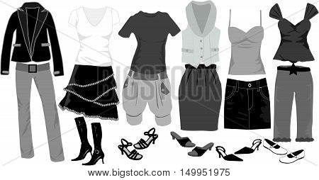 Women's fashion-large collection of clothes and shoes