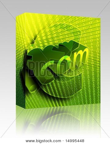Avrupa Euro para birimi çizim ile yazılım paketi kutusu dotCom arka