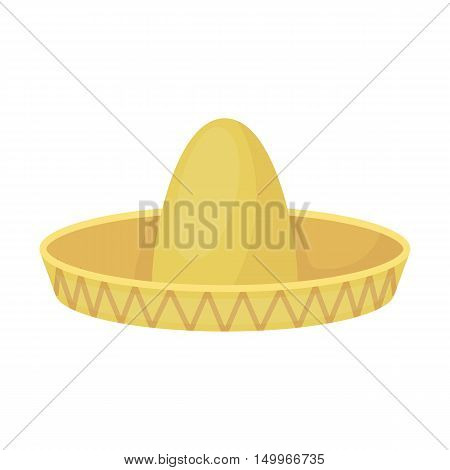Sombrero icon in cartoon style isolated on white background. Hats symbol vector illustration.