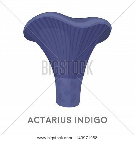 Actarius indigo icon in cartoon style isolated on white background. Mushroom symbol vector illustration.