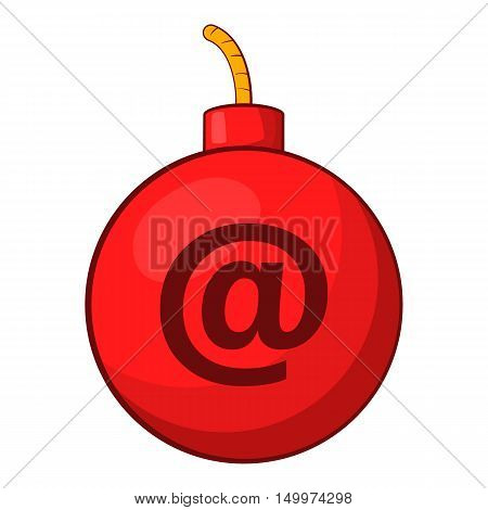 Mail bomb icon in cartoon style isolated on white background vector illustration