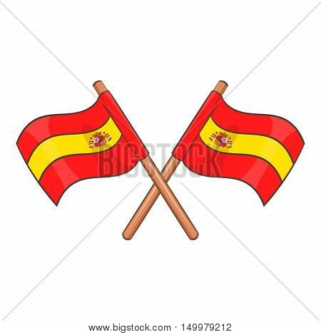 Spain crossed flag icon in cartoon style isolated on white background vector illustration