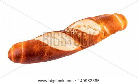 bun lye roll typical german bread isolated on white