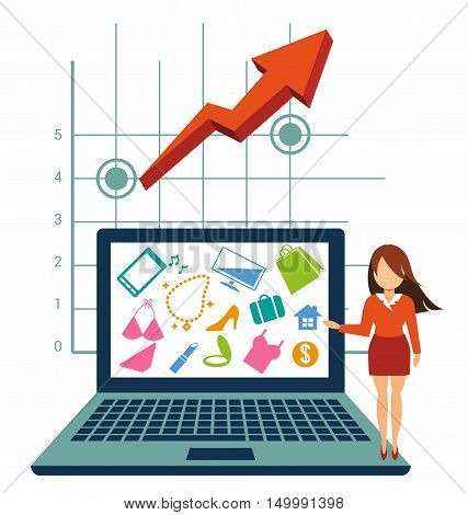 Shopping online with Graph for ecommerce concept