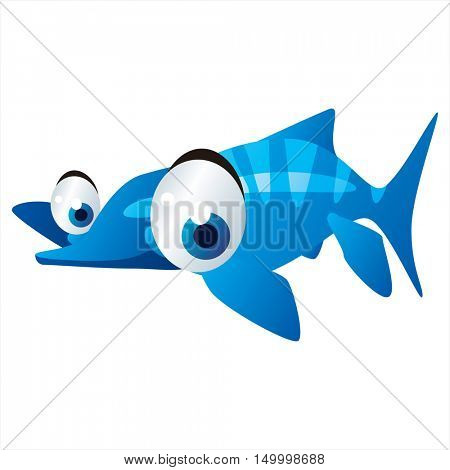 vector comic cute animal illustration. Comic funny cool colorful Ichthyosaur