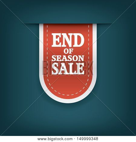 End of season sales ribbon elements. Sale bookmarks with text for websites or e-shops. Advertising promotional sticker. Eps10 vector illustration.